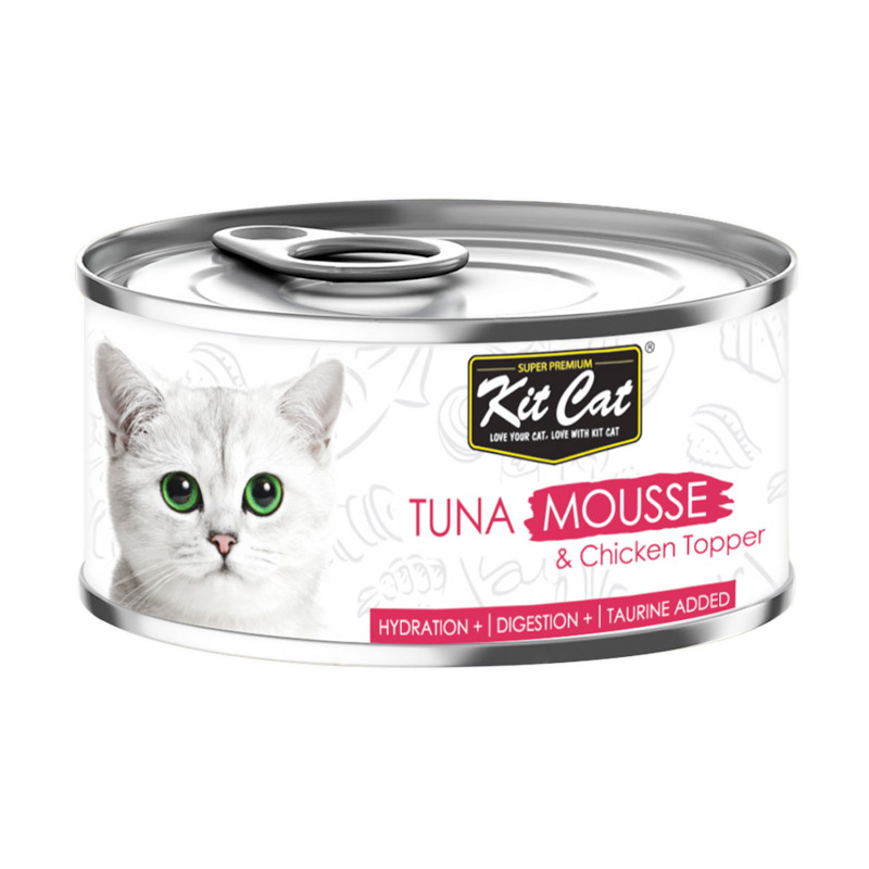 Kit Cat Tuna Mousse with Chicken Topper 80g — Wet Cat Food available at VetPulse Veterinary Centre, Al Muwaileh Sharjah