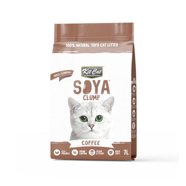 Kit Cat Soya Clump Soybean Litter – Coffee 7L 7 LITRES — Cat Litter available at VetPulse Veterinary Centre, Al Muwaileh Sharjah