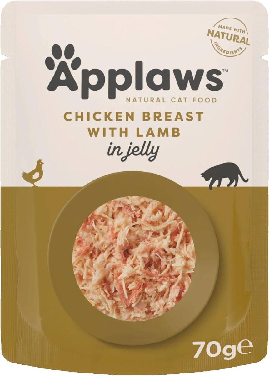 Applaws Chicken with Lamb in Jelly Adult Wet Cat Food 70g Pouch available at VetPulse Veterinary Centre, Al Muwaileh Sharjah