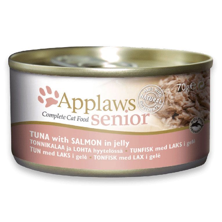 Applaws Tuna with Salmon in Jelly Senior Wet Cat Food 70g Tin available at VetPulse Veterinary Centre, Al Muwaileh Sharjah