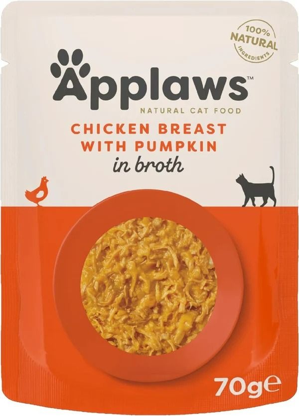 Applaws Chicken with Pumpkin in Broth Wet Cat Food 70g Pouch available at VetPulse Veterinary Centre, Al Muwaileh Sharjah