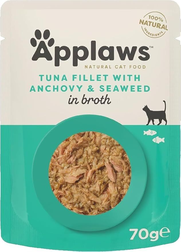 Applaws Tuna with Anchovy & Seaweed in Broth Wet Cat Food 70g Pouch available at VetPulse Veterinary Centre, Al Muwaileh Sharjah