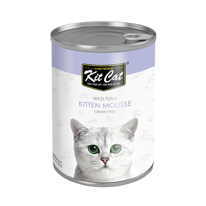 Kit Cat Wild Tuna Kitten Mousse Canned Cat Food 400g 400GM — Wet Cat Food available at VetPulse Veterinary Centre, Al Muwaileh Sharjah