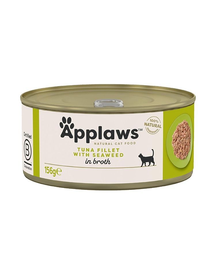 Applaws Tuna Fillet with Seaweed in Broth Wet Cat Food Tin 156G available at VetPulse Veterinary Centre, Al Muwaileh Sharjah