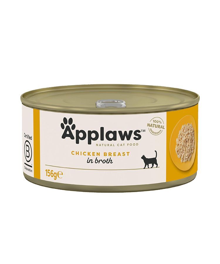 Applaws Chicken Breast in Broth Wet Cat Food Tin 156g available at VetPulse Veterinary Centre, Al Muwaileh Sharjah