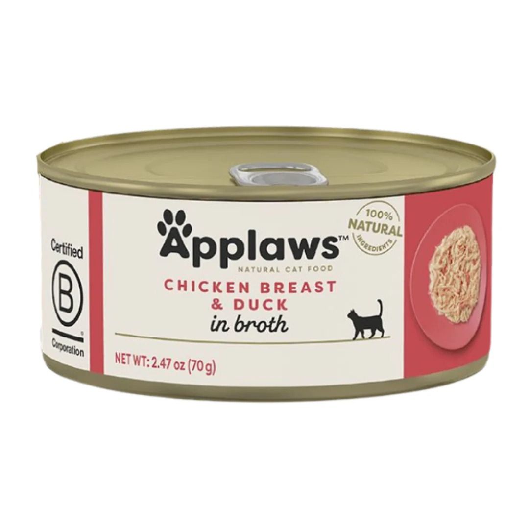 Applaws Chicken with Duck Adult Wet Cat Food 156g Tin available at VetPulse Veterinary Centre, Al Muwaileh Sharjah