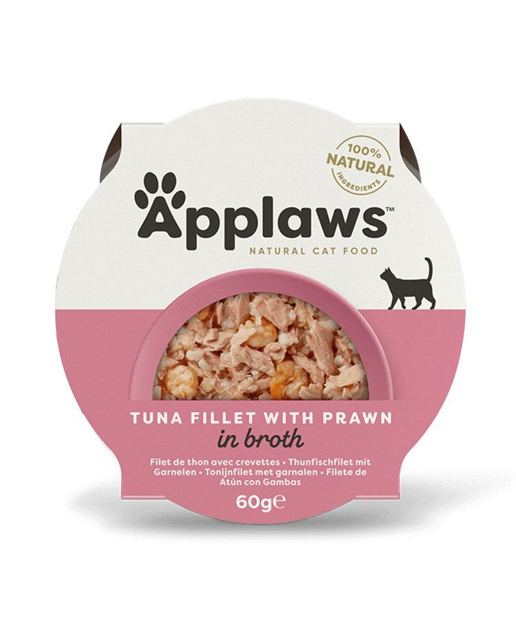 Applaws Tuna with Prawn Adult Wet Cat Food 60g Pot available at VetPulse Veterinary Centre, Al Muwaileh Sharjah