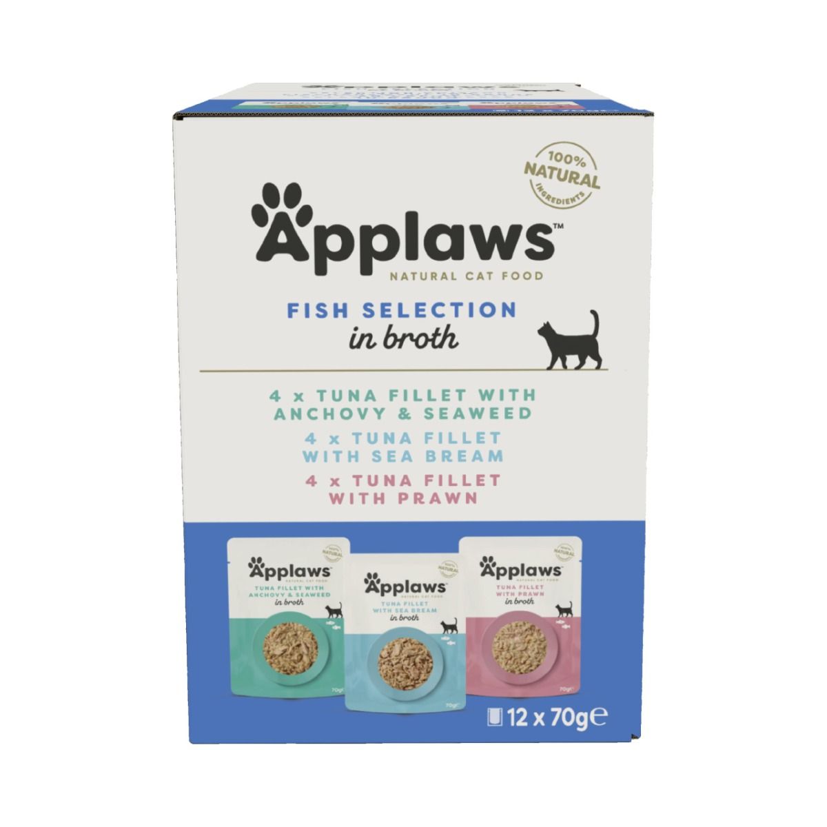 Applaws Fish Multipack Adult Wet Cat Food 12 x 70g Pouch available at VetPulse Veterinary Centre, Al Muwaileh Sharjah