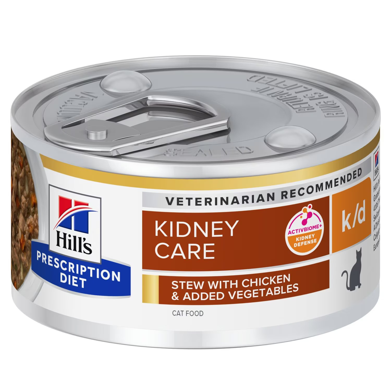 Hill’s Prescription Diet k/d Wet Cat Food Stew with Chicken & added Vegetables 82g — Veterinary Diet Wet Cat Food available at VetPulse Veterinary Centre, Al Muwaileh Sharjah