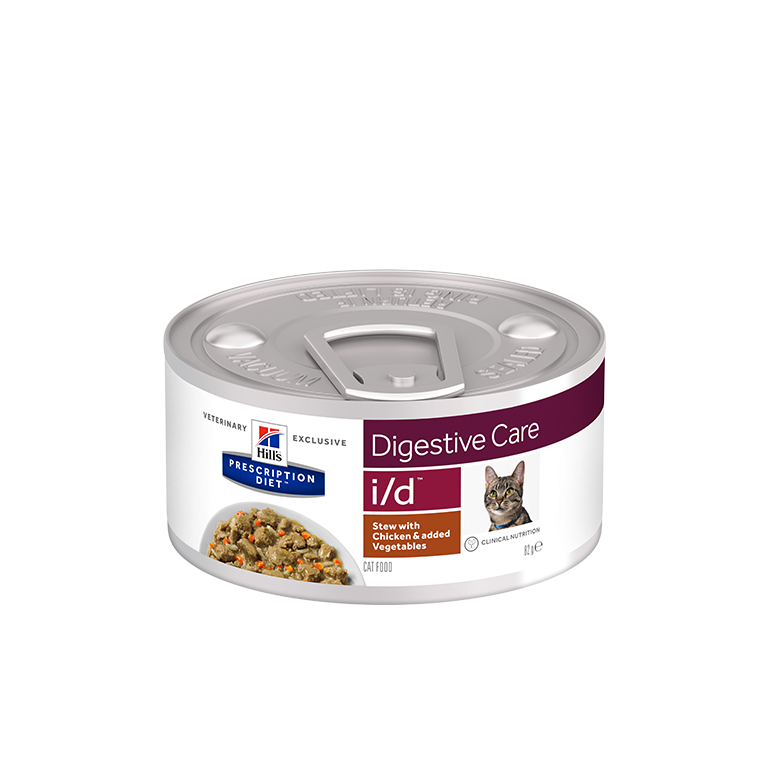 Hill’s Prescription Diet i/d Wet Cat Food Stew with Chicken & added Vegetables 82g — Veterinary Diet Wet Cat Food available at VetPulse Veterinary Centre, Al Muwaileh Sharjah