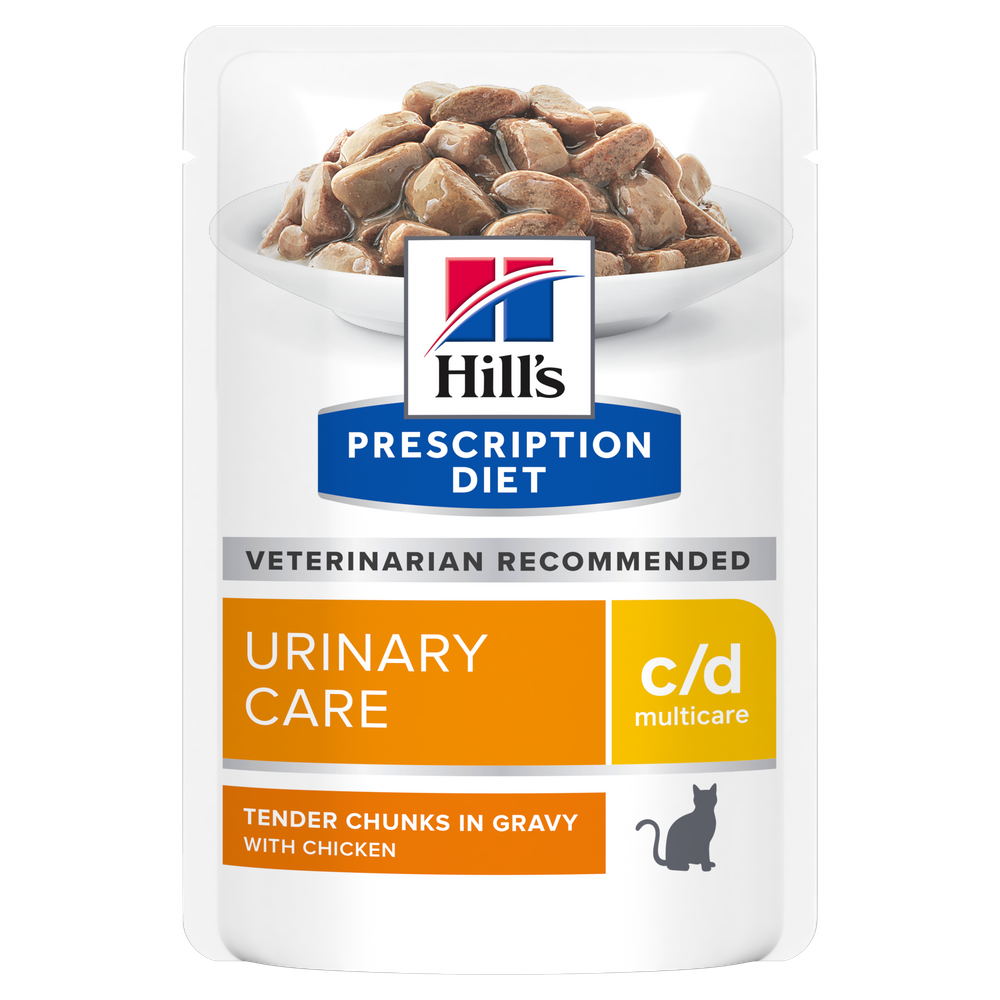 Hill’s Prescription Diet c/d Multicare Urinary Care Wet Cat Food with Chicken Pouches 85g — Veterinary Diet Wet Cat Food available at VetPulse Veterinary Centre, Al Muwaileh Sharjah