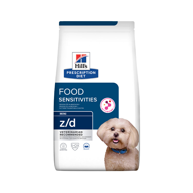 Hill's Prescription Diet z/d Food Sensitivities Dog Dry Food Mini Canine w/ Chicken (1kg) — Veterinary Diet Dog Food available at VetPulse Veterinary Centre, Al Muwaileh Sharjah