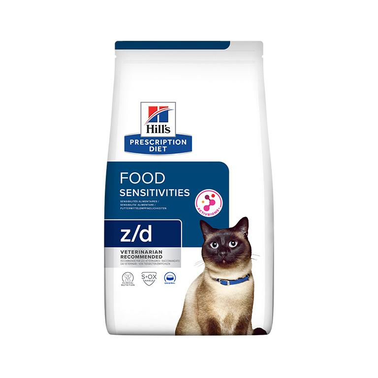 Hill's Prescription Diet z/d Food Sensitivities Cat Dry Food Feline (1.5kg) — Veterinary Diet Cat Food available at VetPulse Veterinary Centre, Al Muwaileh Sharjah