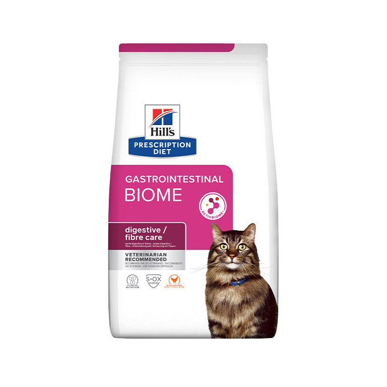 Hill’s Prescription Diet Gastrointestinal Biome Cat Food with Chicken (8kg) — Veterinary Diet Cat Food available at VetPulse Veterinary Centre, Al Muwaileh Sharjah