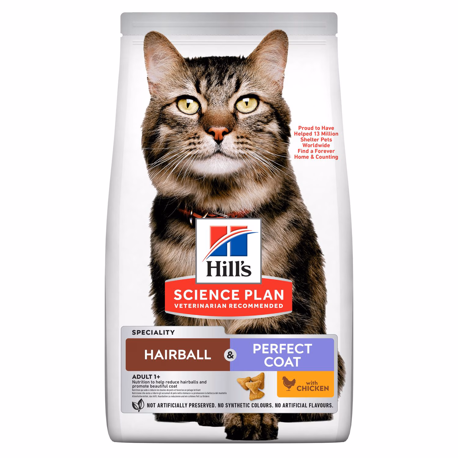Hill’s Science Plan Hairball & Perfect Coat Adult Dry Cat Food with Chicken (1.5kg) — Veterinary Diet Cat Food available at VetPulse Veterinary Centre, Al Muwaileh Sharjah