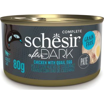 Schesir After Dark Chicken + Quail Egg Pate Wet Food for Cats 80g — Wet Cat Food available at VetPulse Veterinary Centre, Al Muwaileh Sharjah