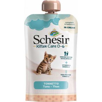 Schesir Kitten Pouch Cream 0-6 Tuna Wet Food 150g — Wet Cat Food available at VetPulse Veterinary Centre, Al Muwaileh Sharjah