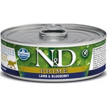 Farmina N&D Prime Lamb and Blueberry Canned Cat Food - 70 g 70g — Wet Cat Food available at VetPulse Veterinary Centre, Al Muwaileh Sharjah