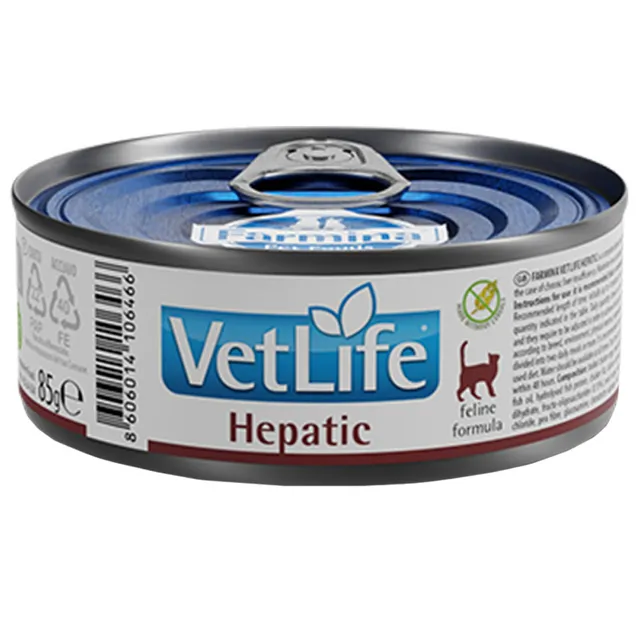 Farmina VetLife Hepatic Canned Cat Food - 85 g 85g — Wet Cat Food available at VetPulse Veterinary Centre, Al Muwaileh Sharjah