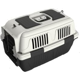 NUTRAPET DOG CAT CARRIER BOX CLOSED TOP DARK GRAY L 63 CMSX W41CMSX X H40 CMS 63 x 41 x 40 cm - Dark Grey — Cat Food available at VetPulse Veterinary Centre, Al Muwaileh Sharjah