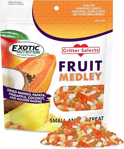 EXOTIC NUTRITION Critter Selects Fruit Medley Treat 4oz — Cat Treats available at VetPulse Veterinary Centre, Al Muwaileh Sharjah