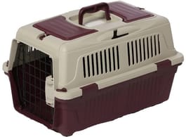 NUTRAPET DOG CAT CARRIER BOX CLOSED TOP DARK RED L55 Cms * W33 Cms*H30 cms 55 x 33 x 30 cm - Dark Red — Cat Food available at VetPulse Veterinary Centre, Al Muwaileh Sharjah