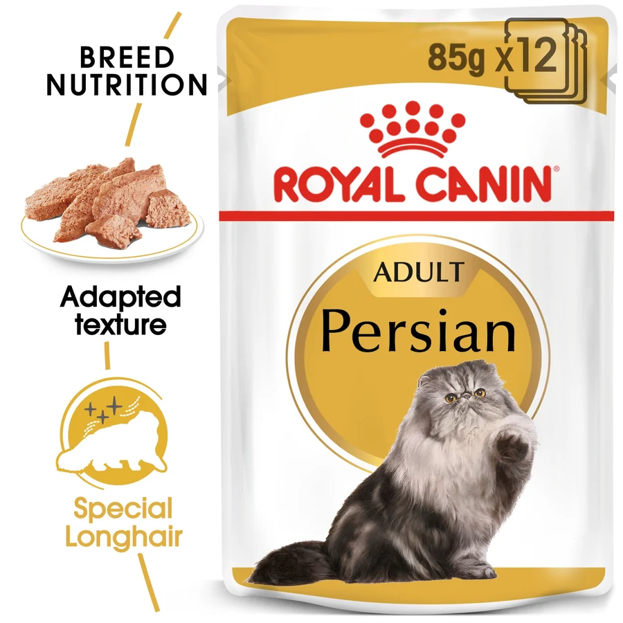 Royal Canin Feline Breed Nutrition Persian (Wet Food - Pouches) 12 x 85 g 12 x 85g — Wet Cat Food available at VetPulse Veterinary Centre, Al Muwaileh Sharjah