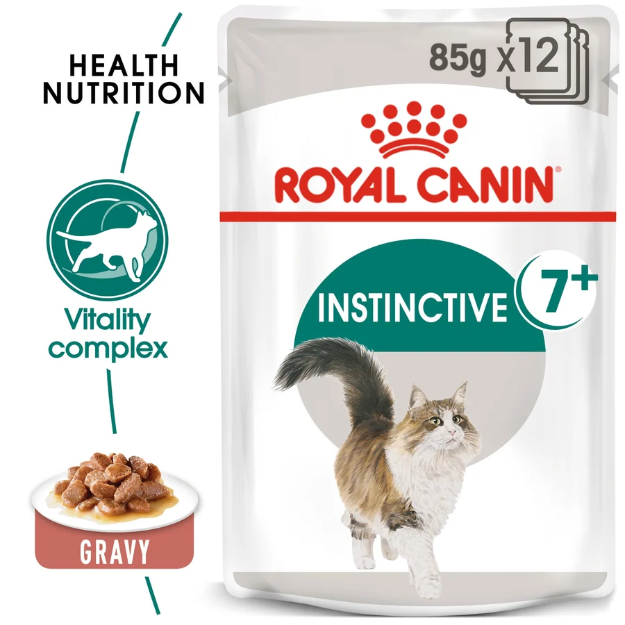 Royal Canin Feline Health Nutrition Instinctive 7+ Gravy (Wet Food - Pouches) 12 x 85 g 12 x 85g — Wet Cat Food available at VetPulse Veterinary Centre, Al Muwaileh Sharjah
