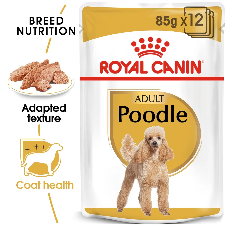 Royal Canin Breed Health Nutrition Poodle Adult (Wet Food - Pouches) 12 x 85 g 12 x 85g — Wet Dog Food available at VetPulse Veterinary Centre, Al Muwaileh Sharjah