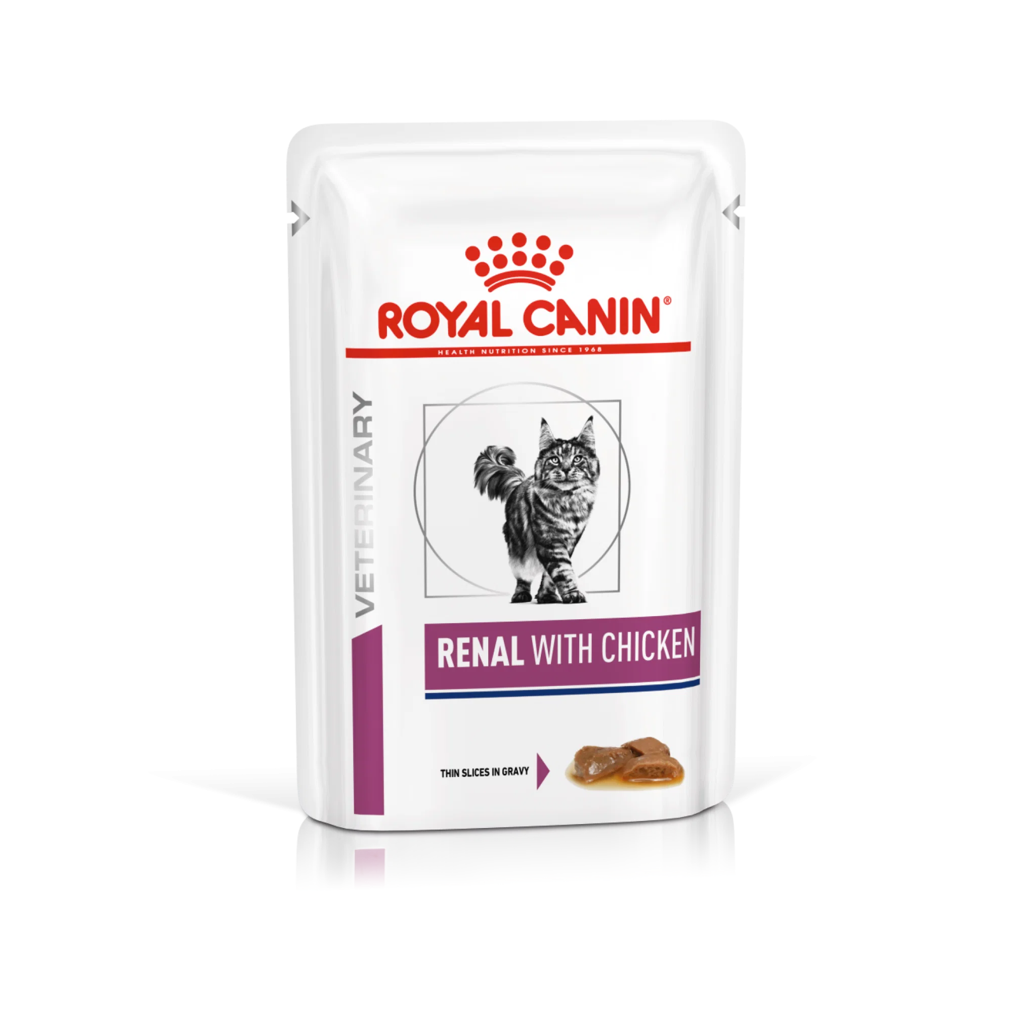 Royal Canin Vet Health Nutrition Feline Renal Chicken (WET FOOD - Pouches) 12 x 85g — Veterinary Diet Wet Cat Food available at VetPulse Veterinary Centre, Al Muwaileh Sharjah
