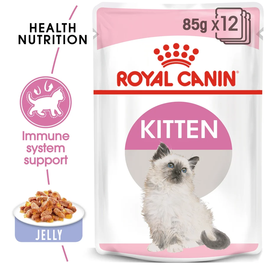 Royal Canin Feline Health Nutrition Kitten Jelly (Wet Food - Pouches) 12 x 85 g 12 x 85g — Wet Cat Food available at VetPulse Veterinary Centre, Al Muwaileh Sharjah