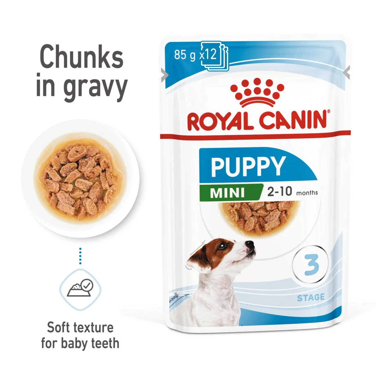 Royal Canin Size Health Nutrition Mini Puppy (Wet Food - Pouches) 12 x 85 g 12 x 85g — Wet Dog Food available at VetPulse Veterinary Centre, Al Muwaileh Sharjah