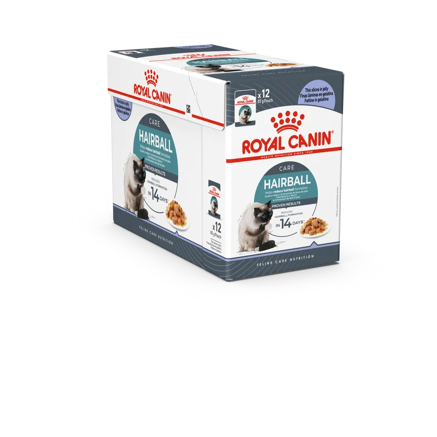 Royal Canin Feline Care Nutrition Hairball Care Jelly (Wet Food - Pouches) 12 x 85 g 12 x 85g — Wet Cat Food available at VetPulse Veterinary Centre, Al Muwaileh Sharjah