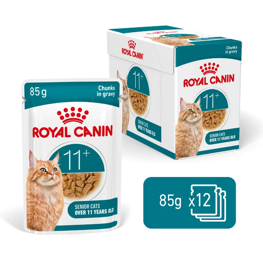 Royal Canin Feline Health Nutrition Ageing 11+ Gravy (Wet Food - Pouches) 12 x 85 g 12 x 85g — Wet Cat Food available at VetPulse Veterinary Centre, Al Muwaileh Sharjah