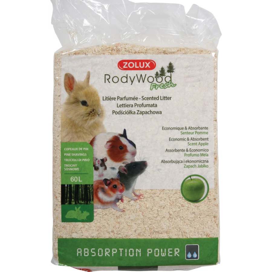 ZOLUX Rodent Litter Rodywood Fresh Apple 60 L 60L — Cat Litter available at VetPulse Veterinary Centre, Al Muwaileh Sharjah