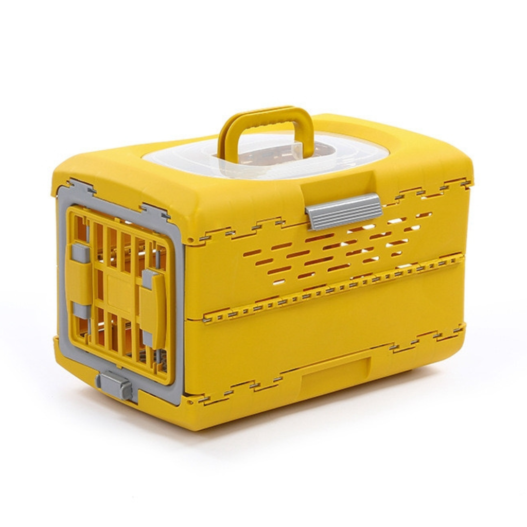 Pado Foldable Pet Carrier 48x30x32cm-Gold Colour 48 x 30 x 32 cm - Gold — Cat Food available at VetPulse Veterinary Centre, Al Muwaileh Sharjah
